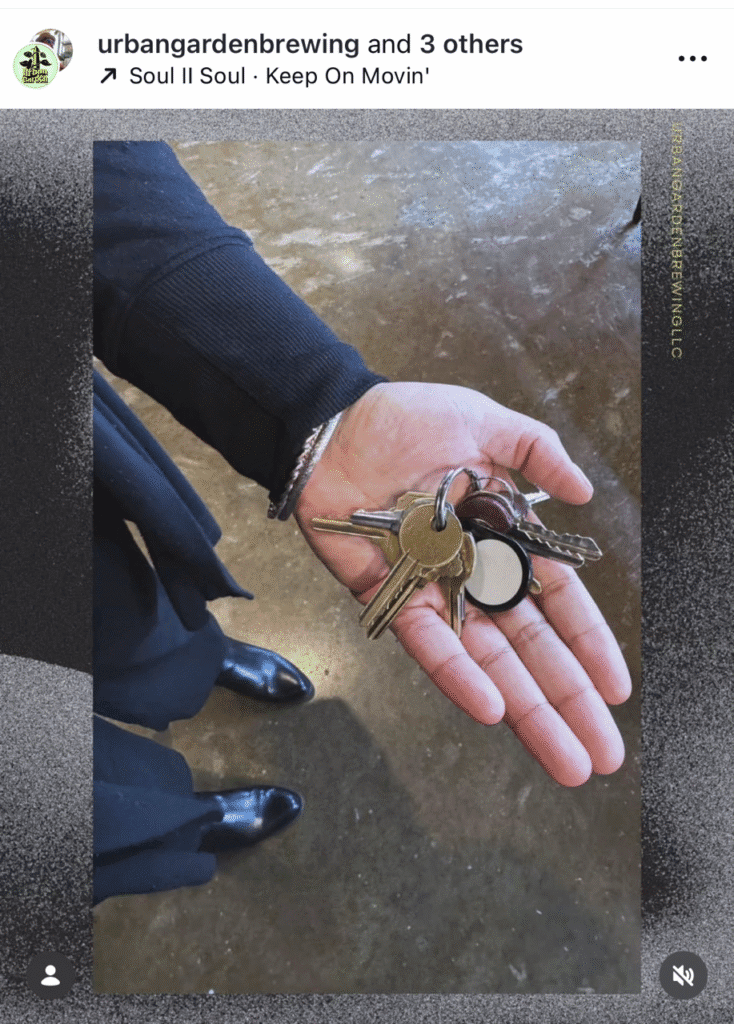 Urban Garden IG post keys in hand