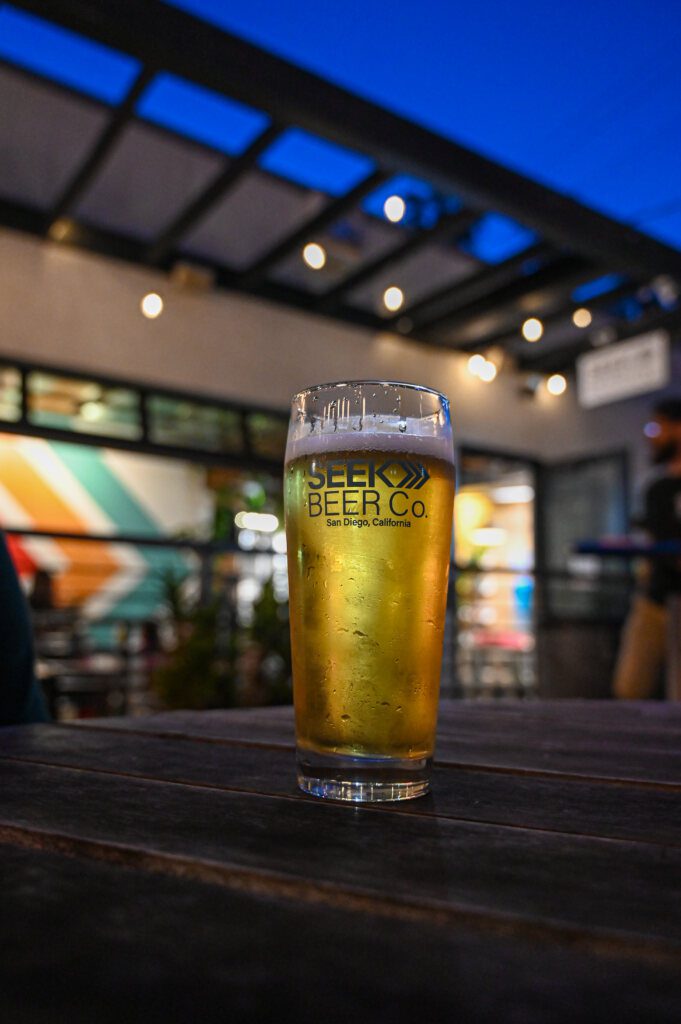 seek san diego beer glass